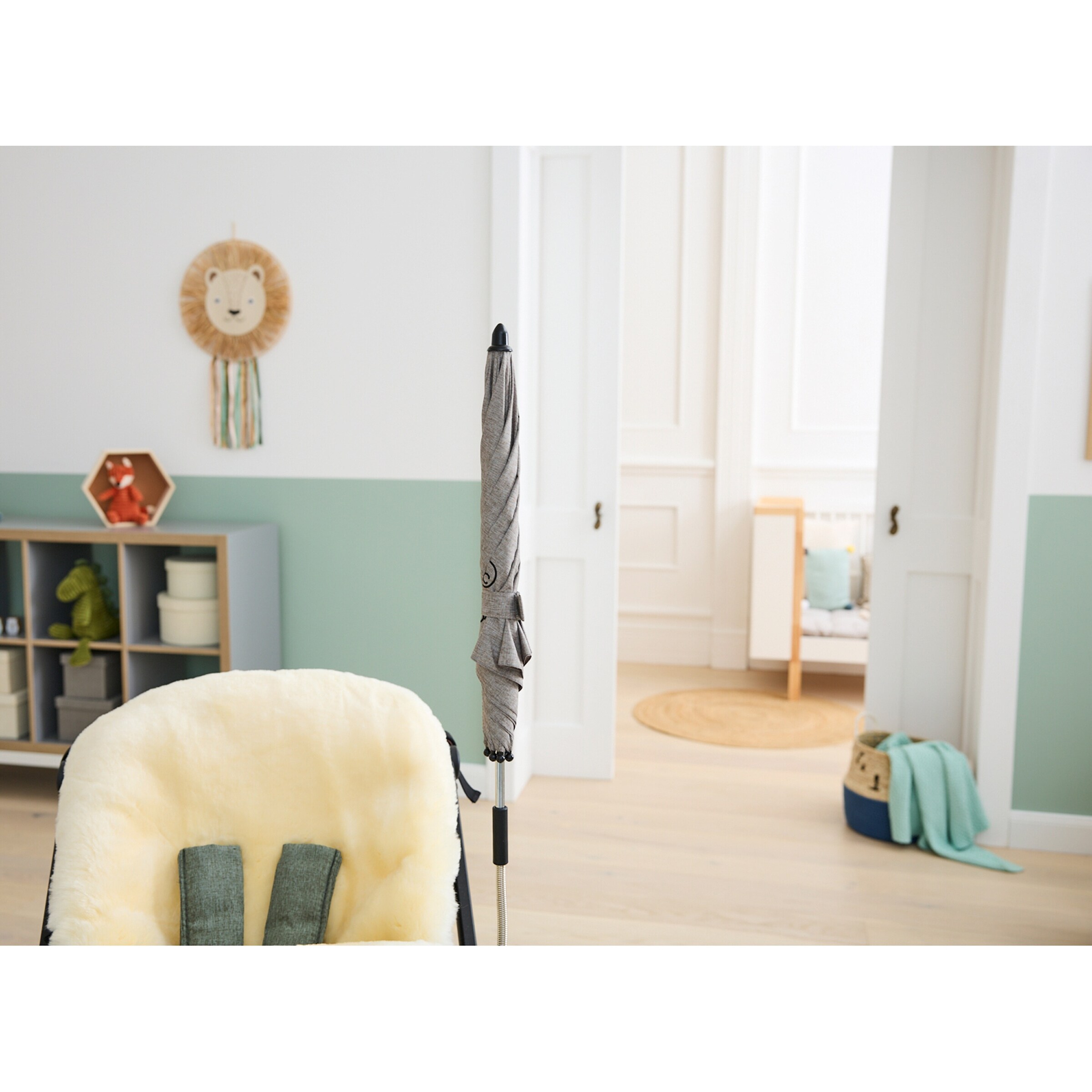 babycab Universal Sonnenschirm für Kinderwagen grau melange
