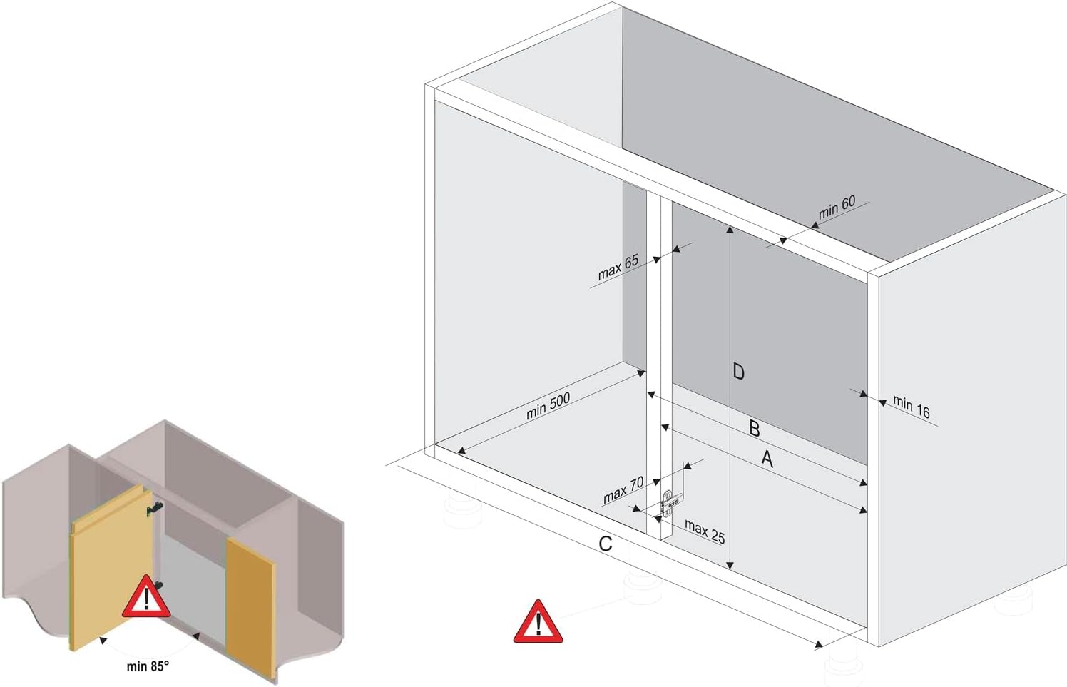 Kesseböhmer 8179229846 anthrazit Lemans II Schwenkauszug für Eckschrank inkl. 2 Tablare, rechts ausschwenkbar, Flügelbreite 500mm, Stahl/MDF, Breite 500 mm