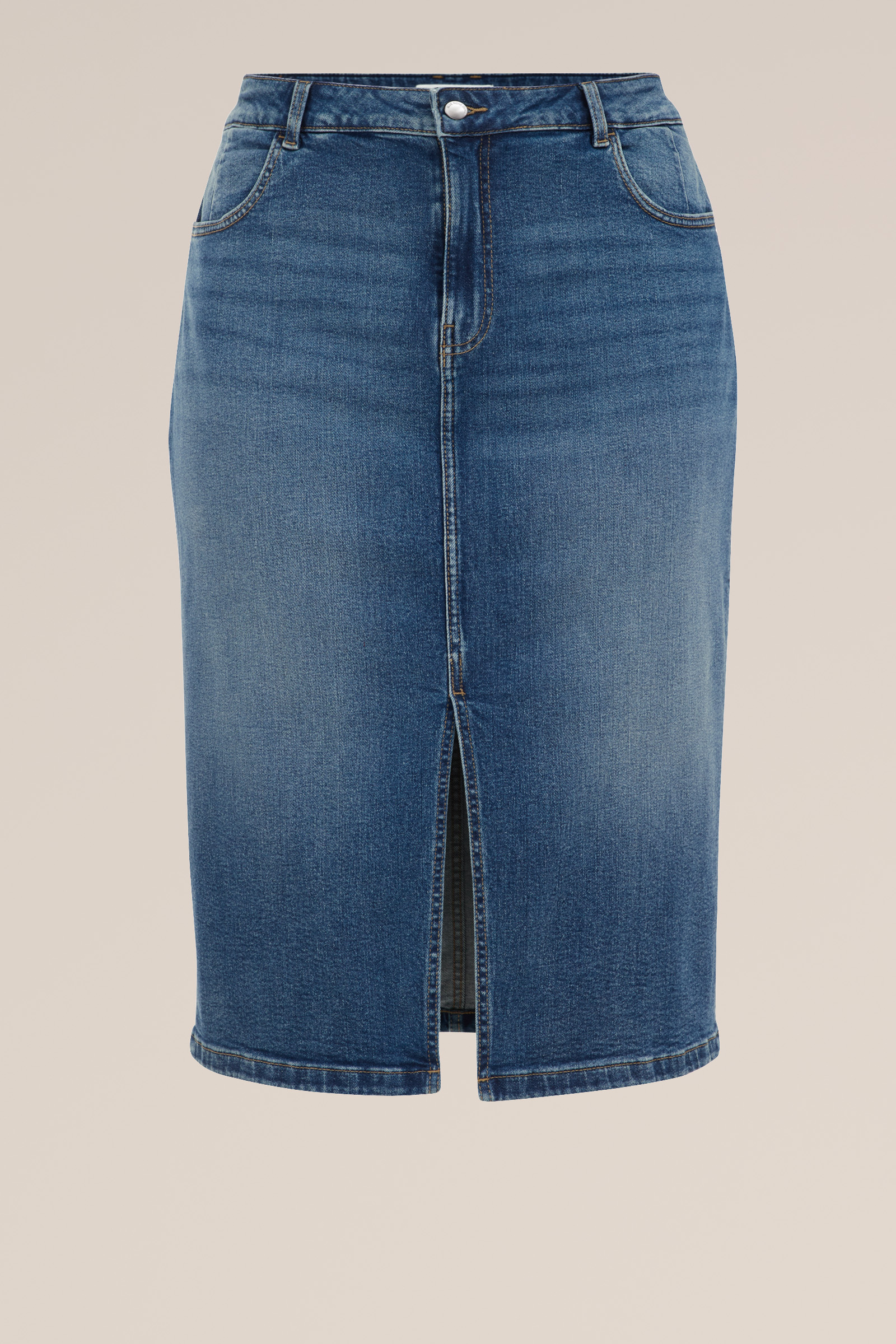 high rise denim rok - Curve Blue Ridge Donkerblauw