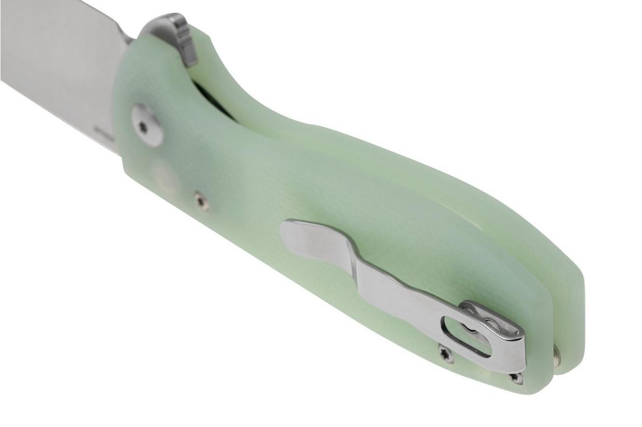 Kizer Amicus L3002A2 Button Lock, Jade G10, zakmes