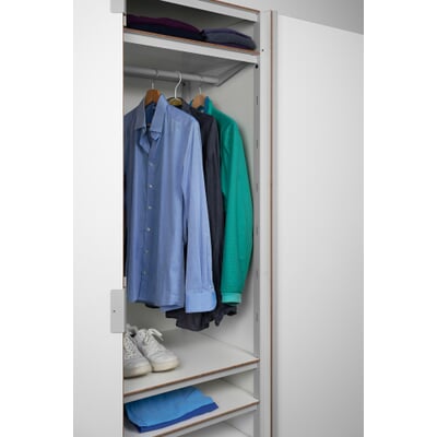 Kleiderstange zu Schrank P100, RAL 7035 Lichtgrau