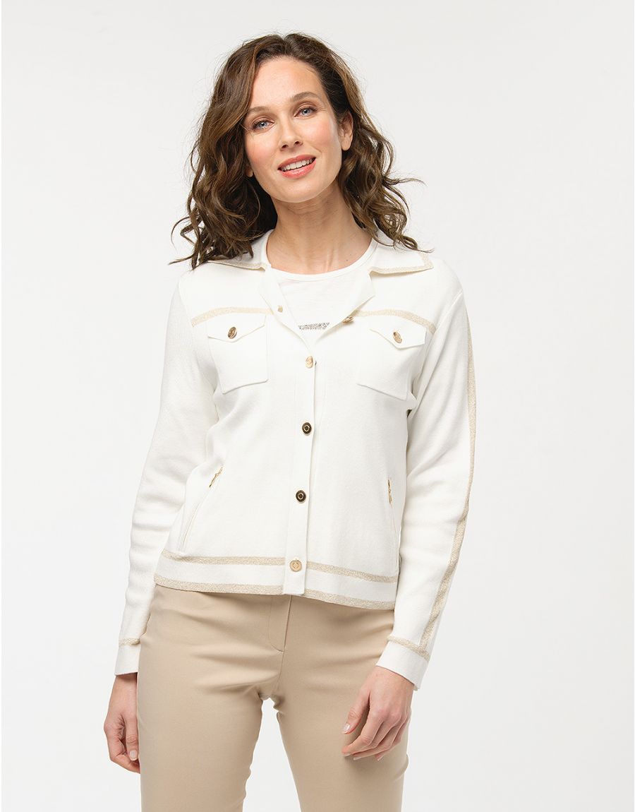 Blouson en maille écru