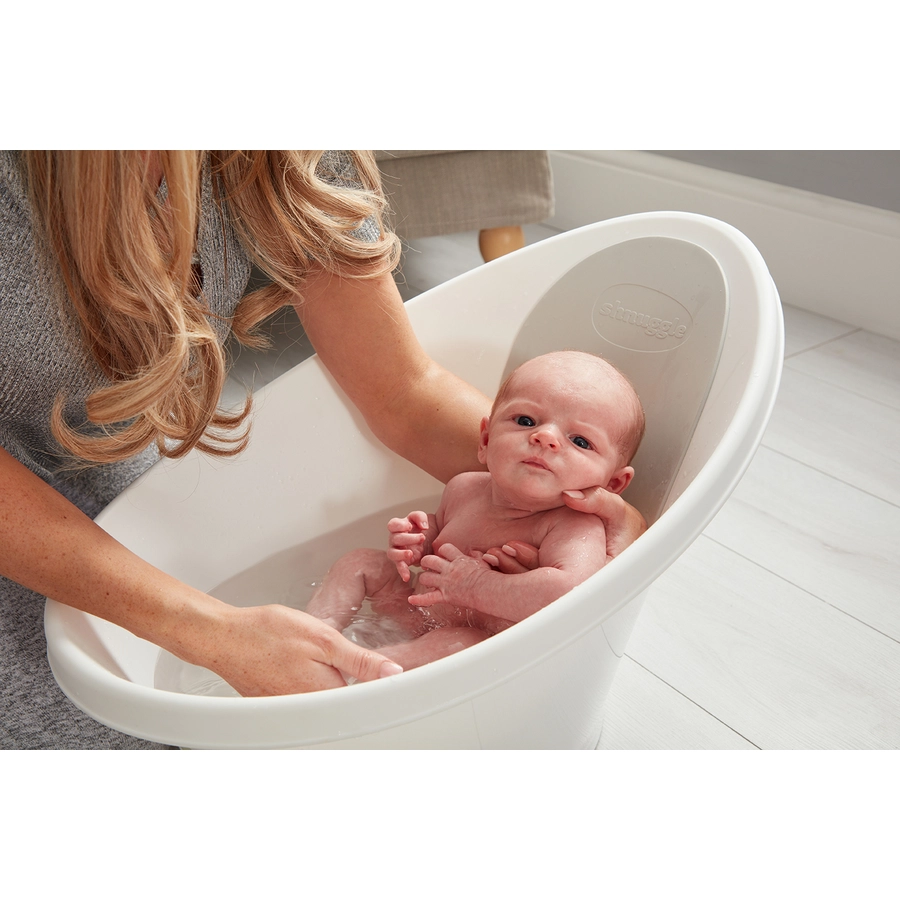 shnuggle® Babybadewanne in weiß  hellgrau