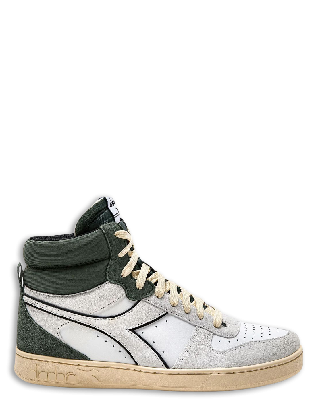 diadora Sneakers Homme Magic Mid Suede Blanc/Vert/Beige
