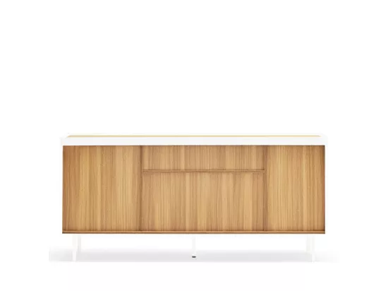 Arista - Buffet en bois 4 portes 3 tiroirs L165cm : Couleur - Blanc
