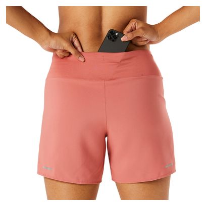 Short 2-en-1 Asics Road 5.5in Rose Femme