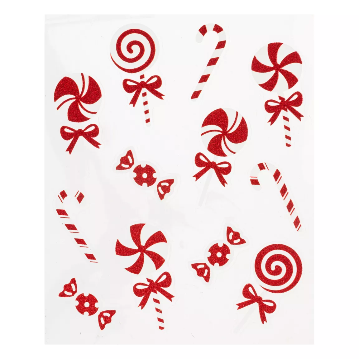 Stickers de Noël pour fenêtre Sucre d'orge Rouge