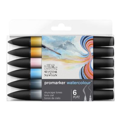 ProMarker Watercolour - 6 Marqueurs double pointe - tons ciel