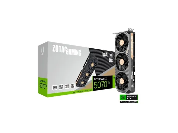 ZOTAC GAMING GeForce RTX 5070 Ti SOLID SFF - OC Edition - grafikkort - GeForce RTX 5070 Ti - 16 GB GDDR7 - PCIe 5.0 x16 - 3 x DisplayPort, HDMI
