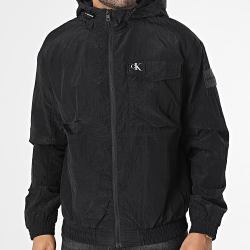 Veste Zippée Capuche Ripstop Windbreaker 2499 Noir