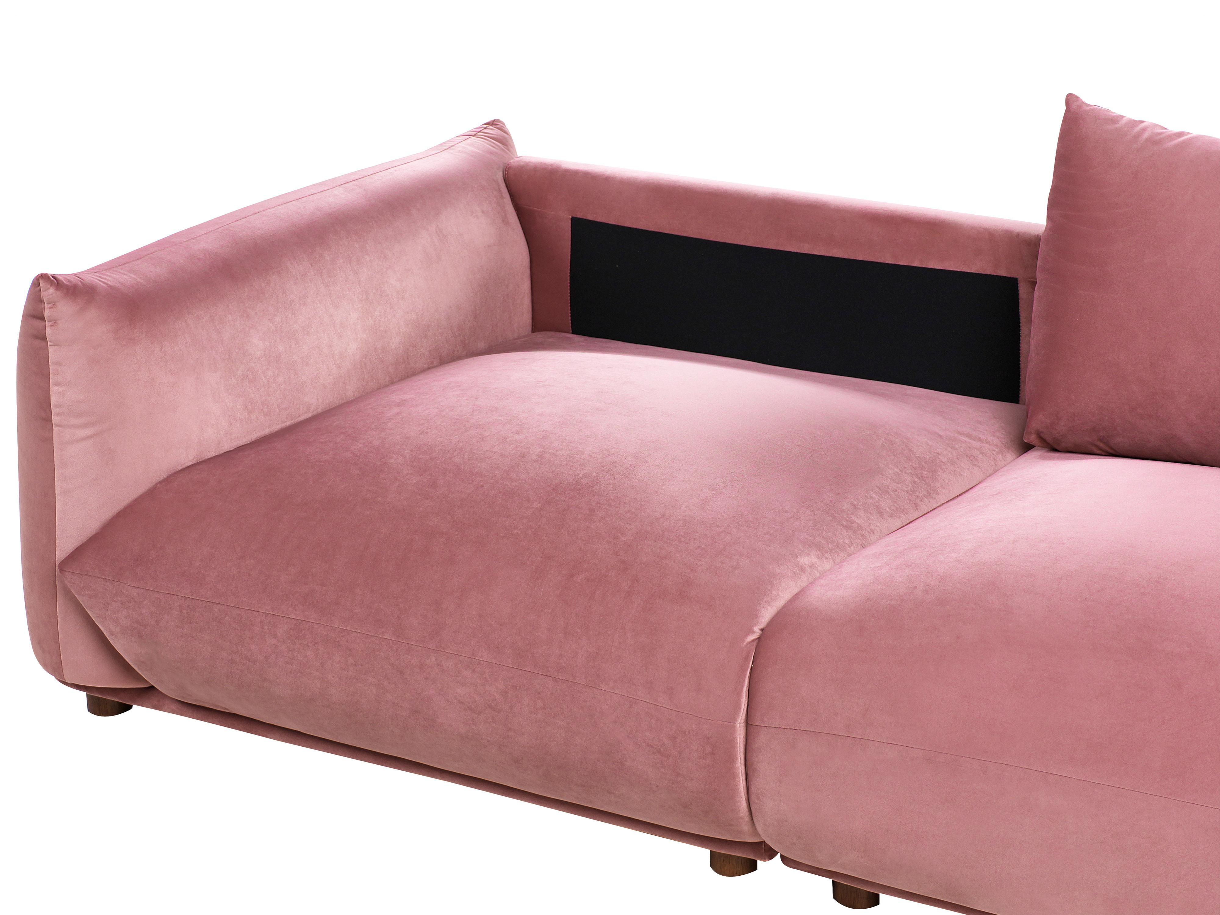 Bank 3-zits LUVOS Fluweel Roze