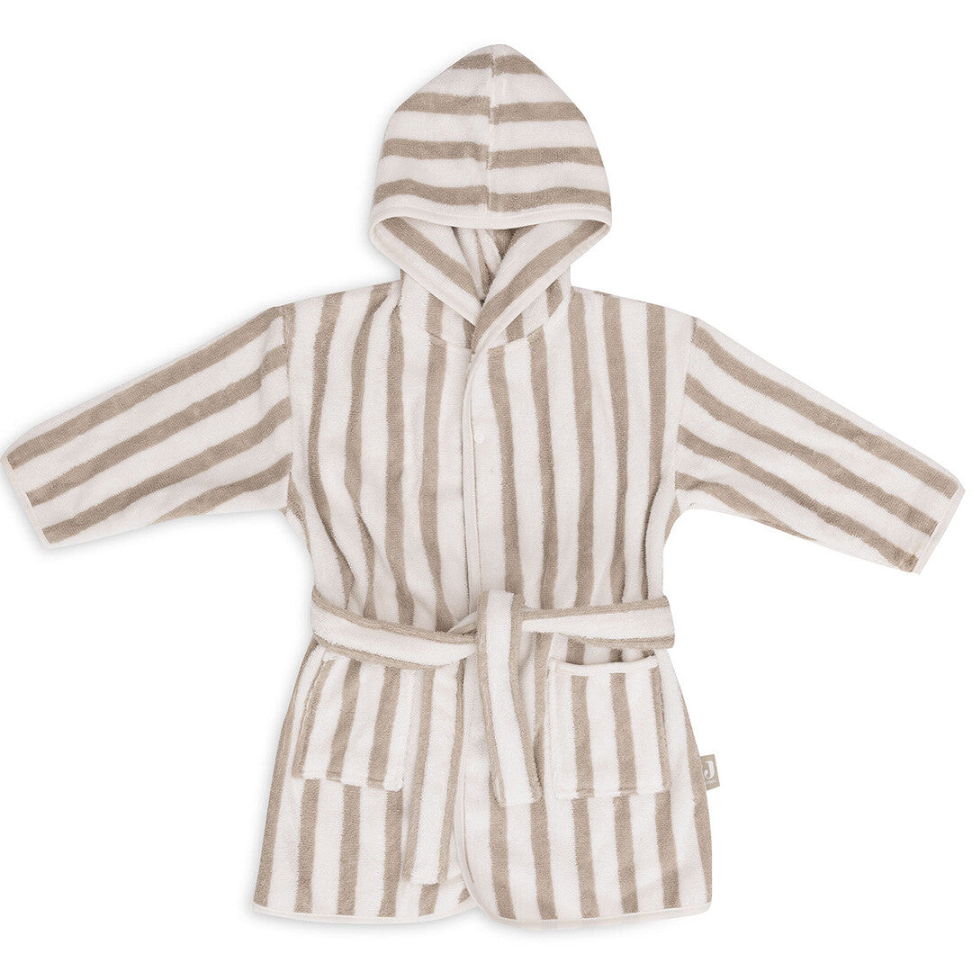 Jollein kinderbadjas stripe terry - olive green