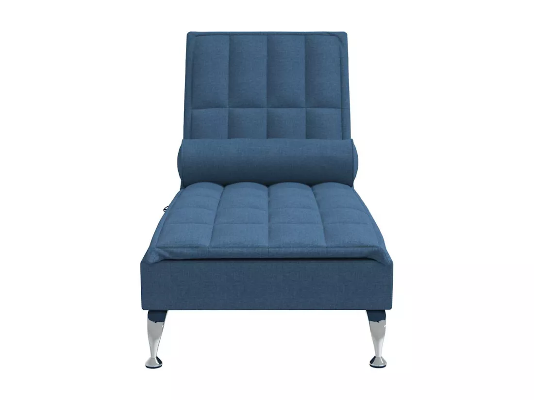 Prolenta Premium - Chaise longue de massage avec traversin bleu tissu