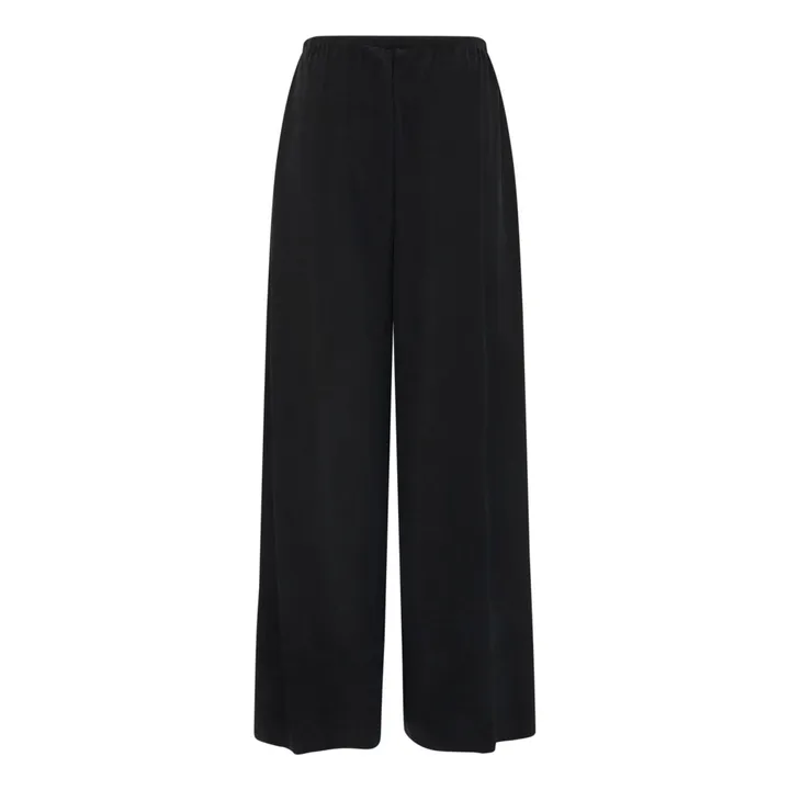 St Agni Pantalon Relaxed Soie | Noir