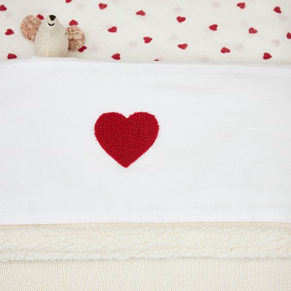 Meyco Sweet Heart Wieglaken - 75 x 100 cm - Red