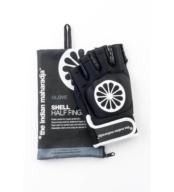 The Indian Maharadja Glove shell half finger (left)-black Hockeyhandschoen