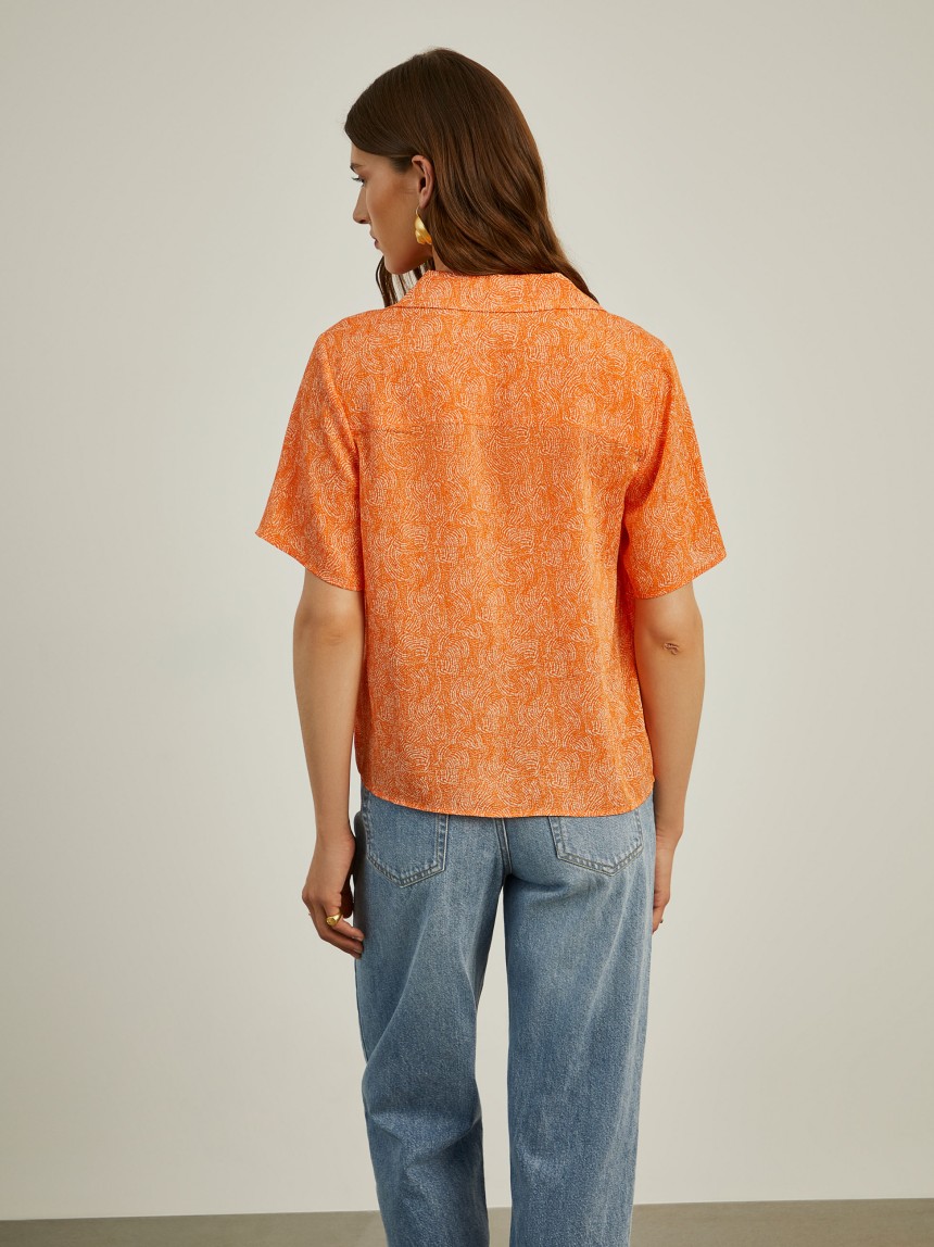 Camisa de manga curta com micro padrão