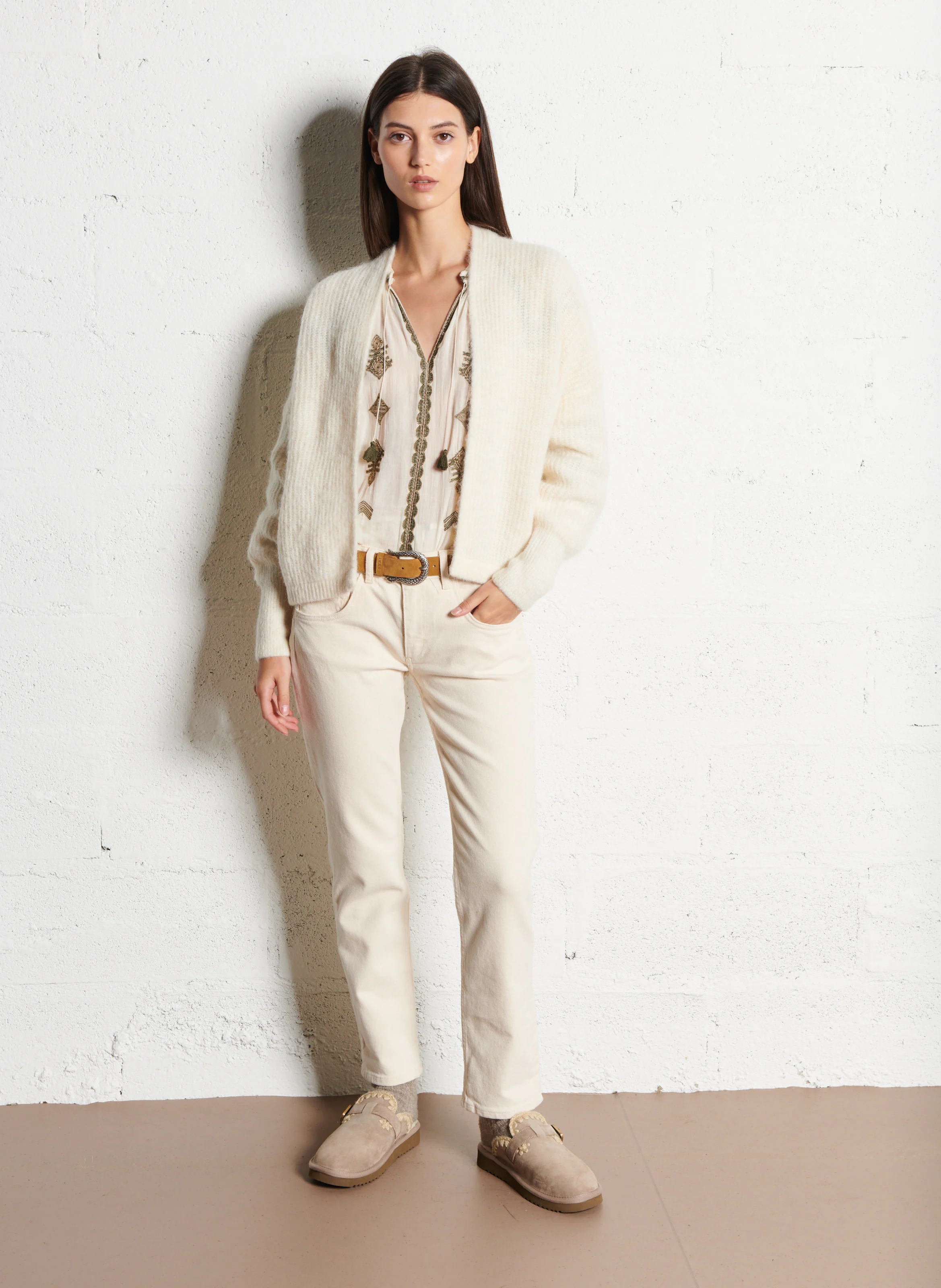 Ceinture en daim | Beige