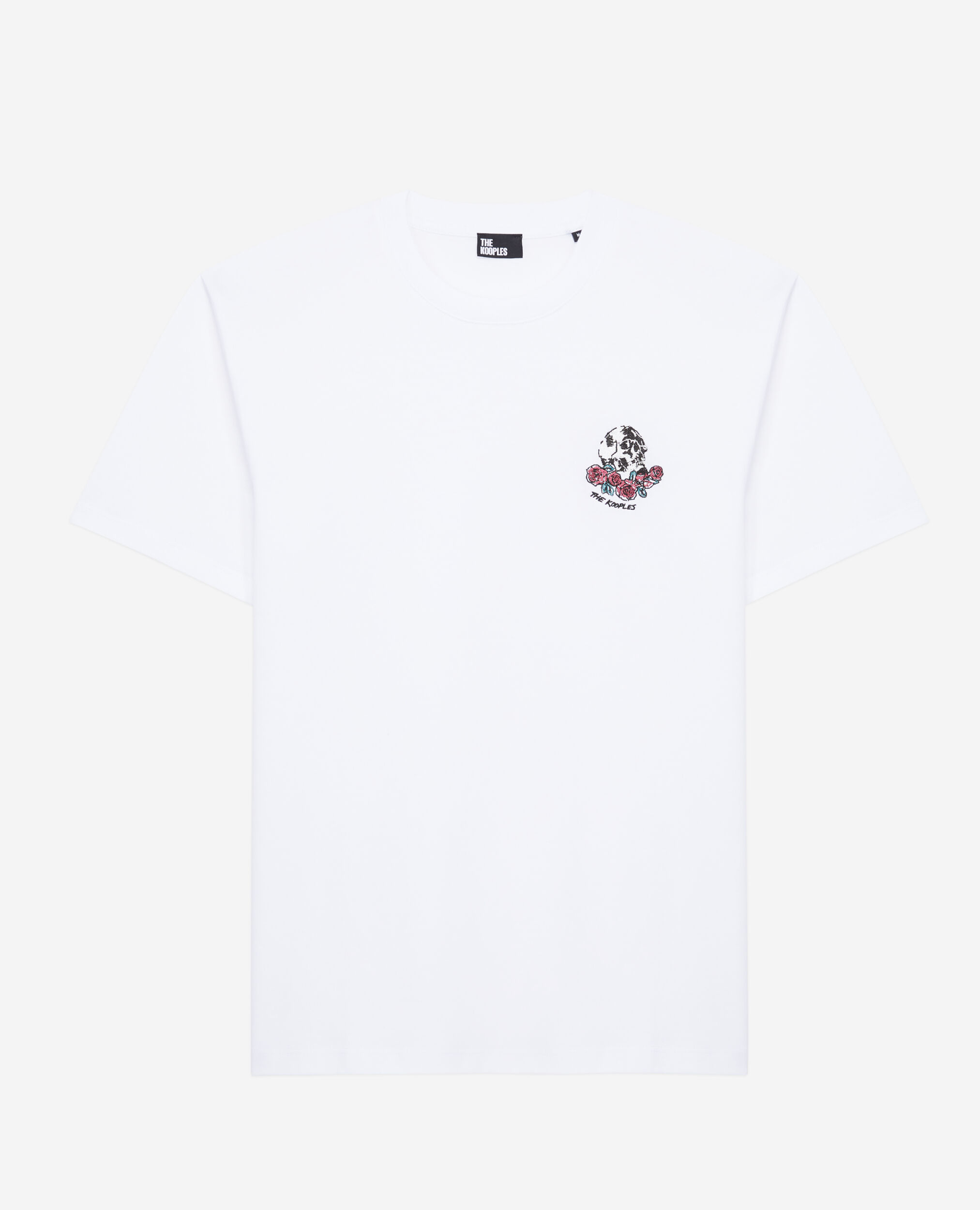 T-shirt blanc avec broderie Vintage skull