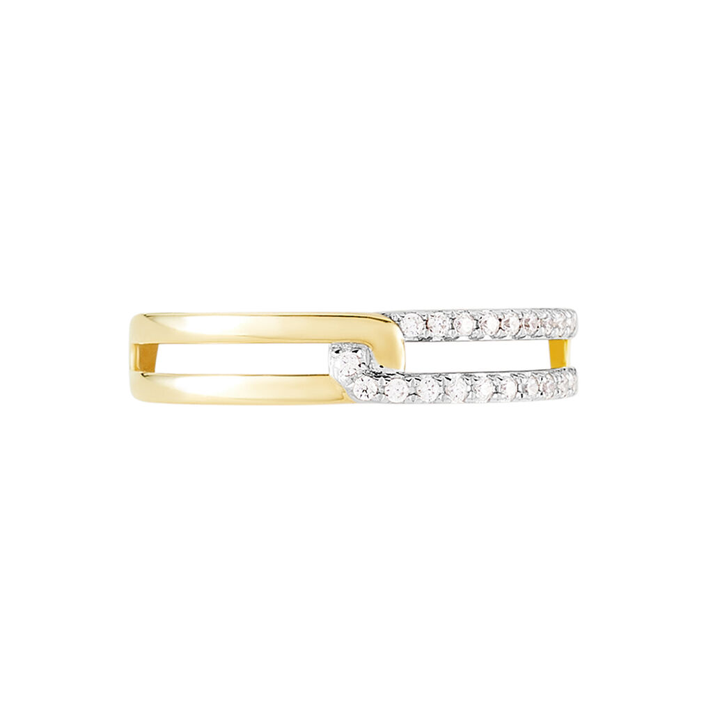 Bague Graphic Lines Or Jaune Oxyde De Zirconium