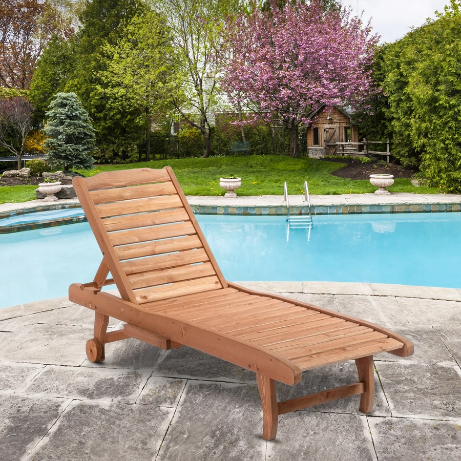 Outsunny Gartenliege mit 3 stufiger Rückenlehnenverstellung grau