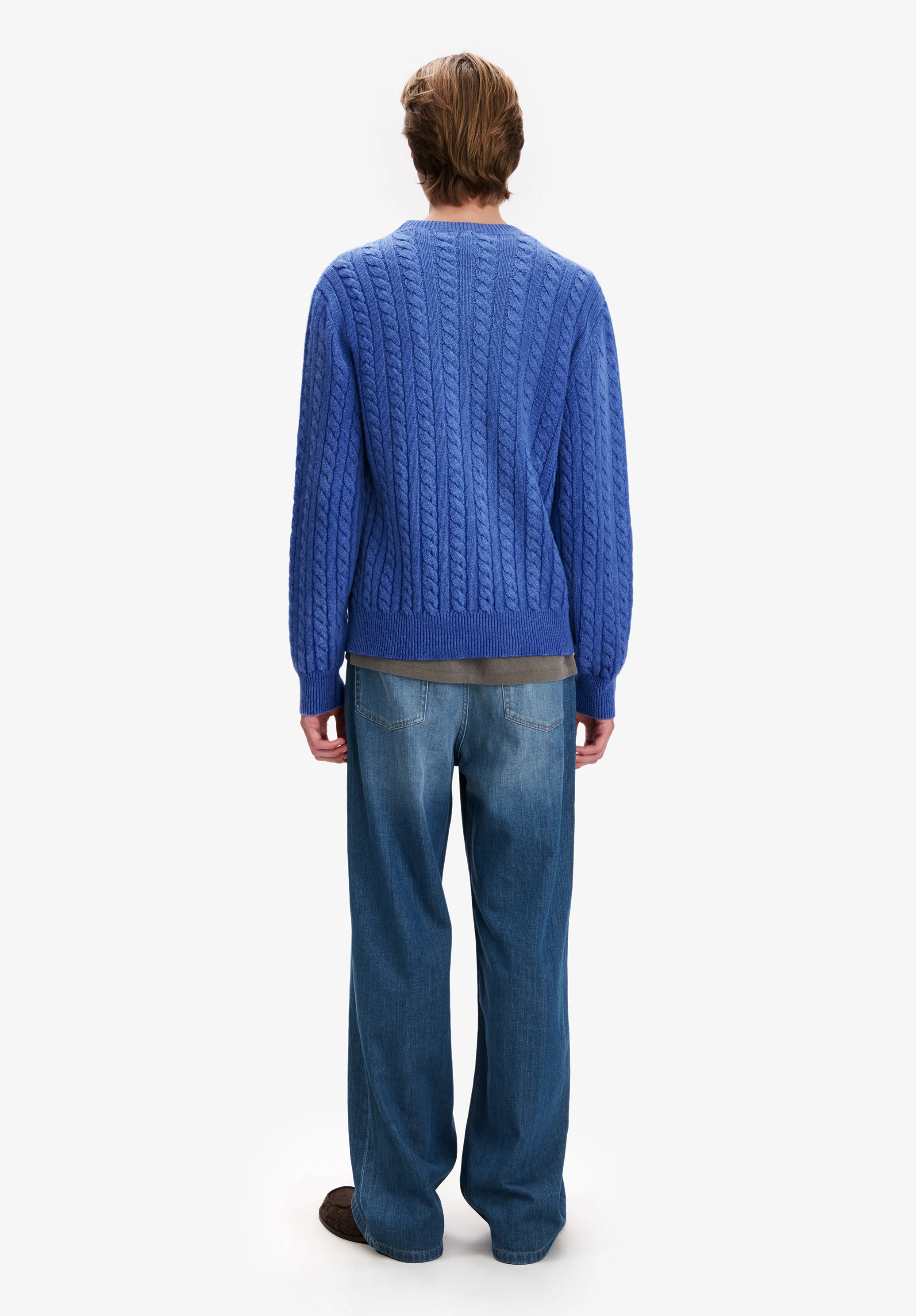 Pull bleu ample à torsades - Bleu
