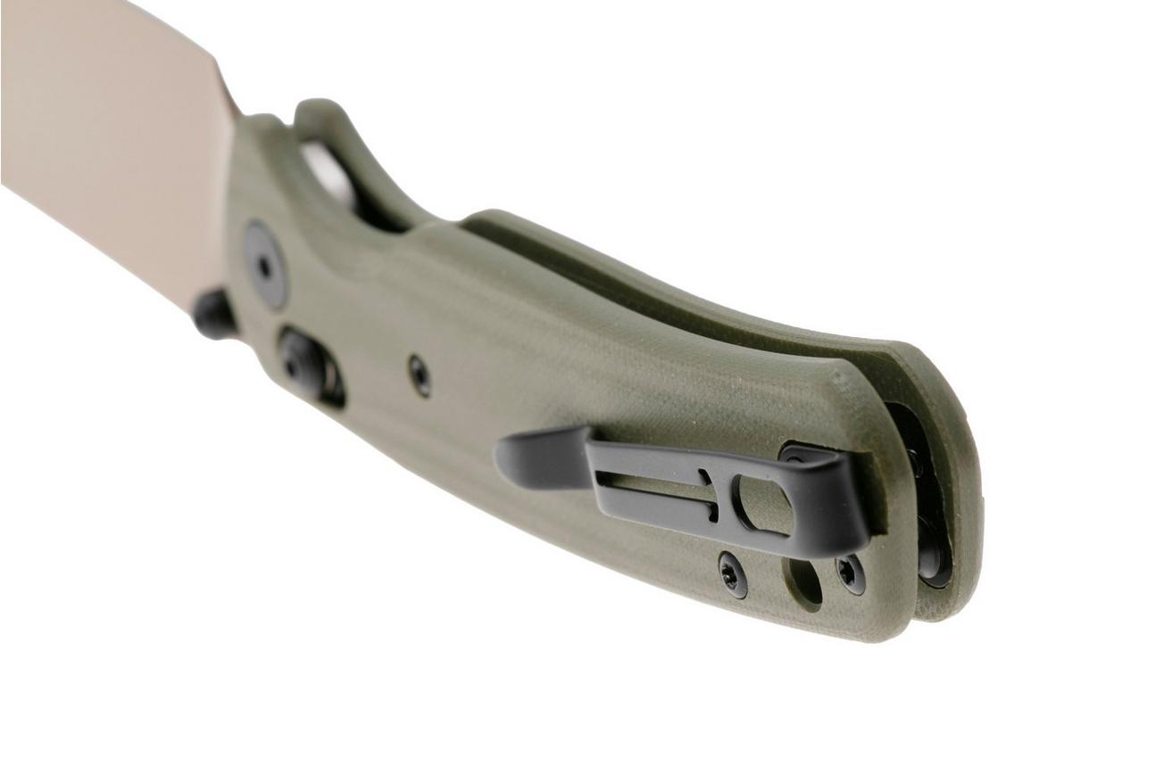 Bestechman Cicada's Wing BMK06C Brown Coated 10Cr15MoV, Green G10, zakmes