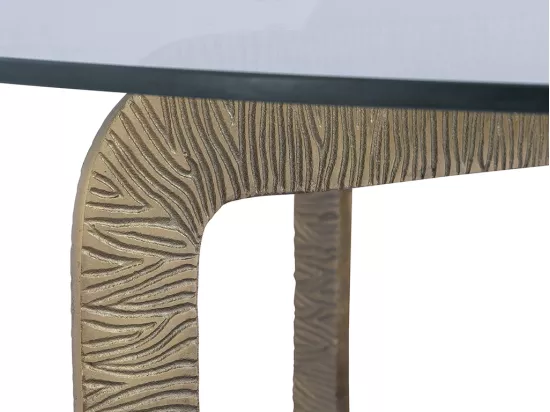 Table basse en verre trempé et métal - Transparent et Doré - CELENA