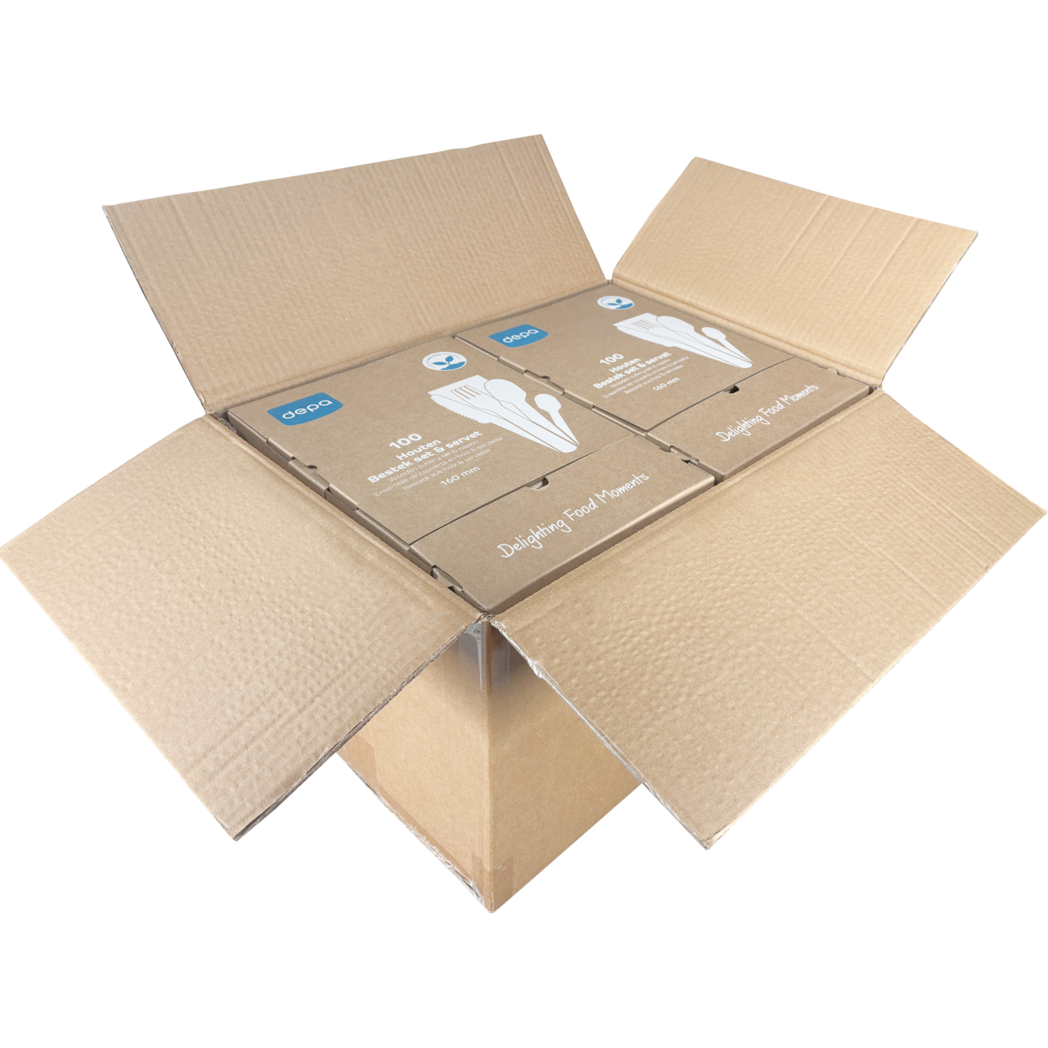 Depa Bestekset, incl. servet, hout, 160mm, naturel
