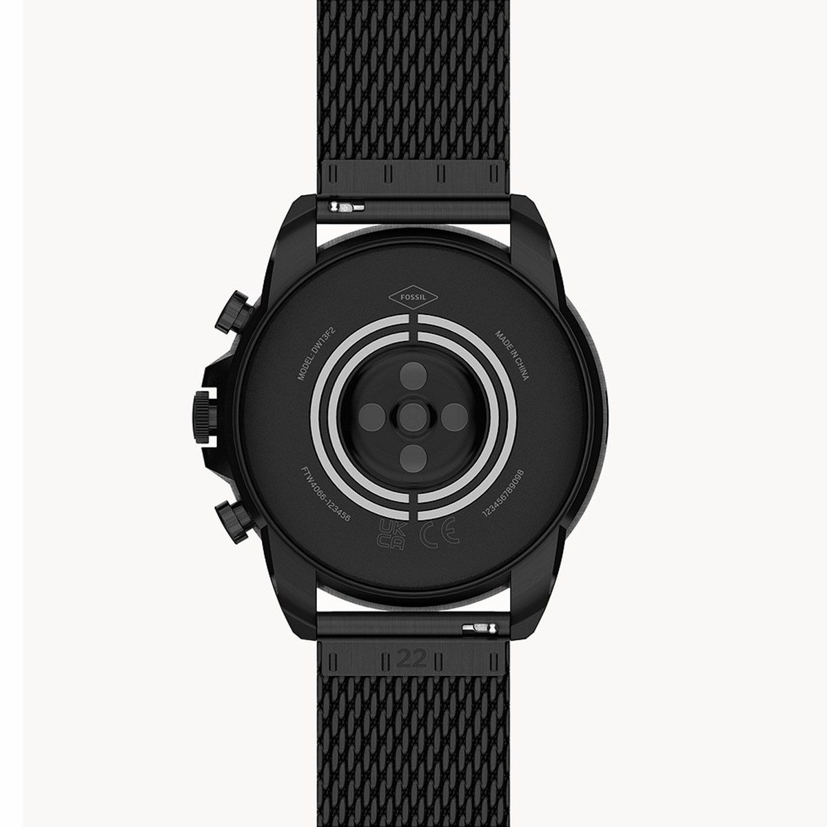 Montre Fossil Gen 6 connectée noirebracelet maille milanaise