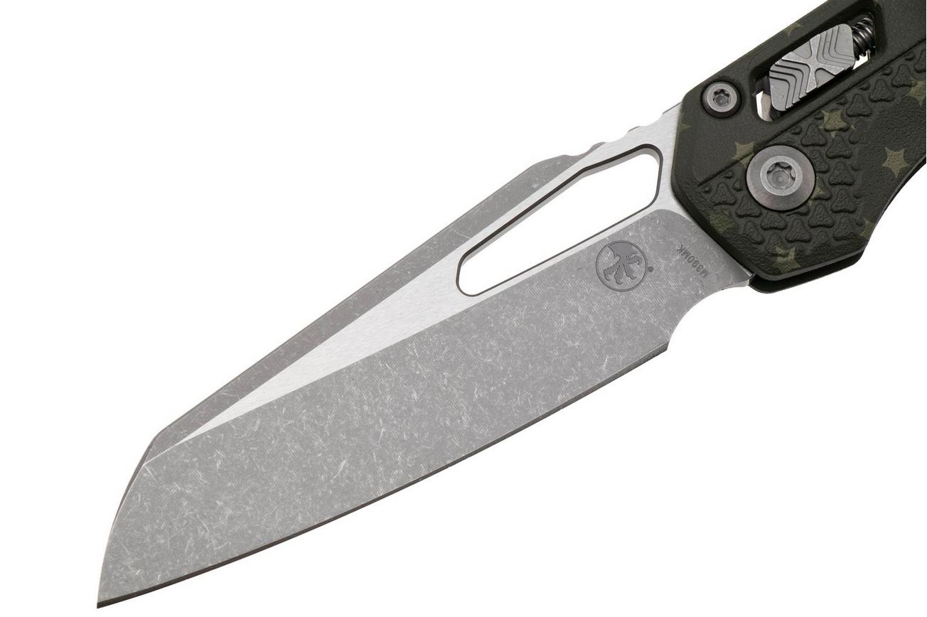 Microtech MSI Standard Issue 210T-10APPMODFLAG, Apocalyptic Stonewashed M390MK, OD-Green Polymer Flag zakmes