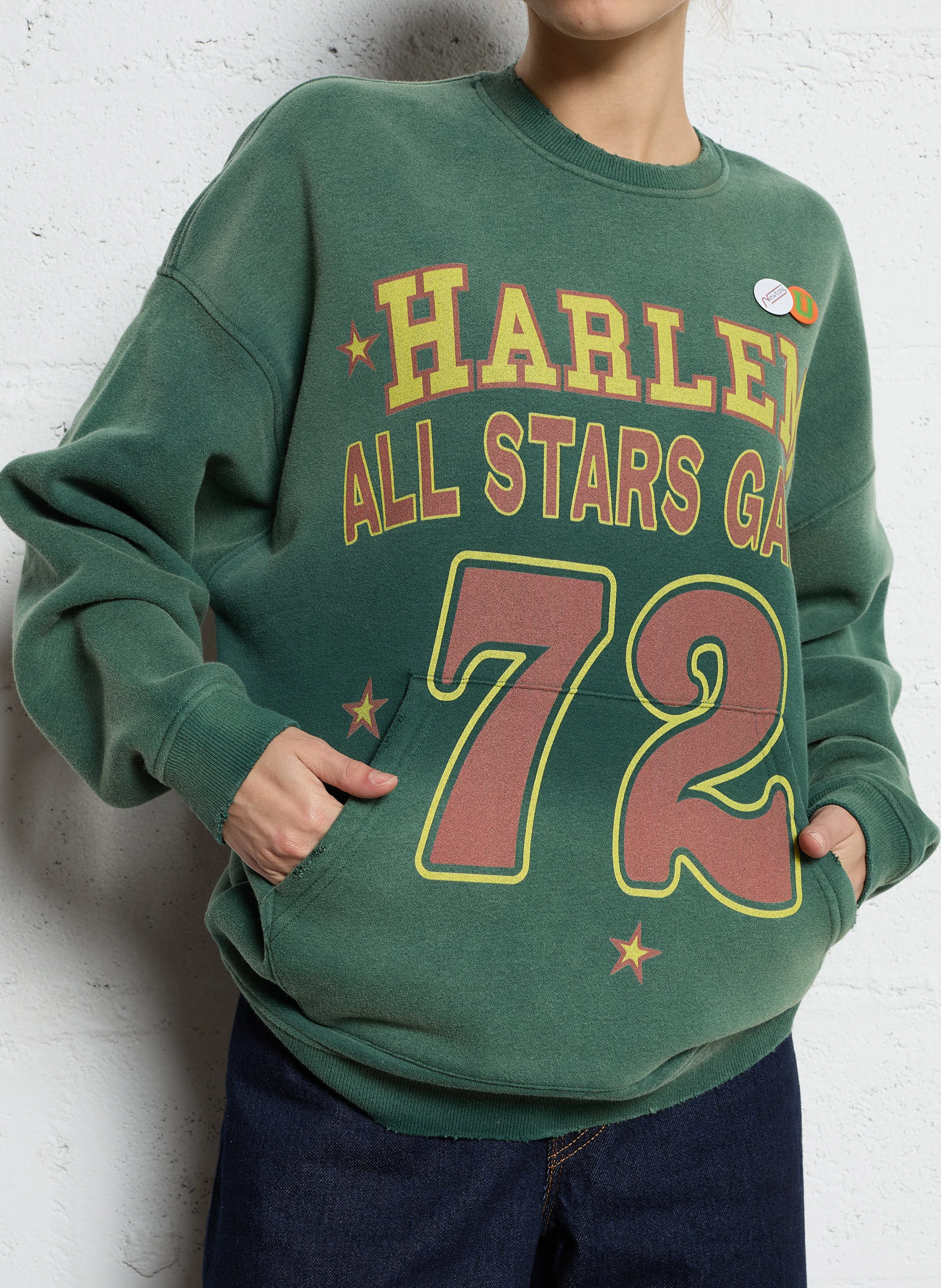 PIPER HARLEM - Sweat ample en coton mélangé | Vert