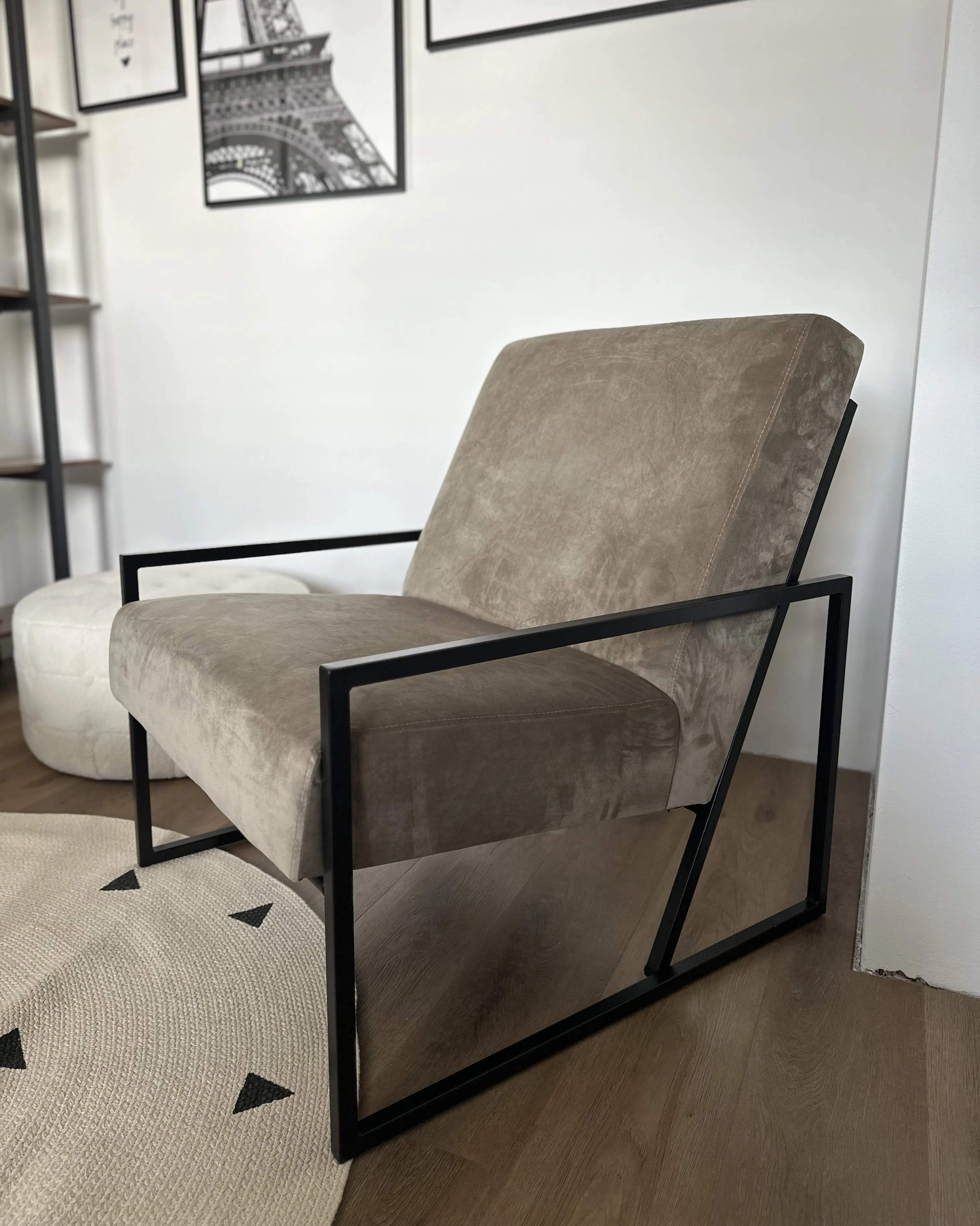 Fauteuil DELARY Fluweel Taupe