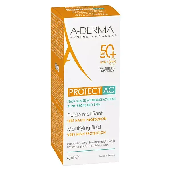 Fluido Matificante A-Derma Protect AC com Proteção Muito Alta FPS 50+ 40ml