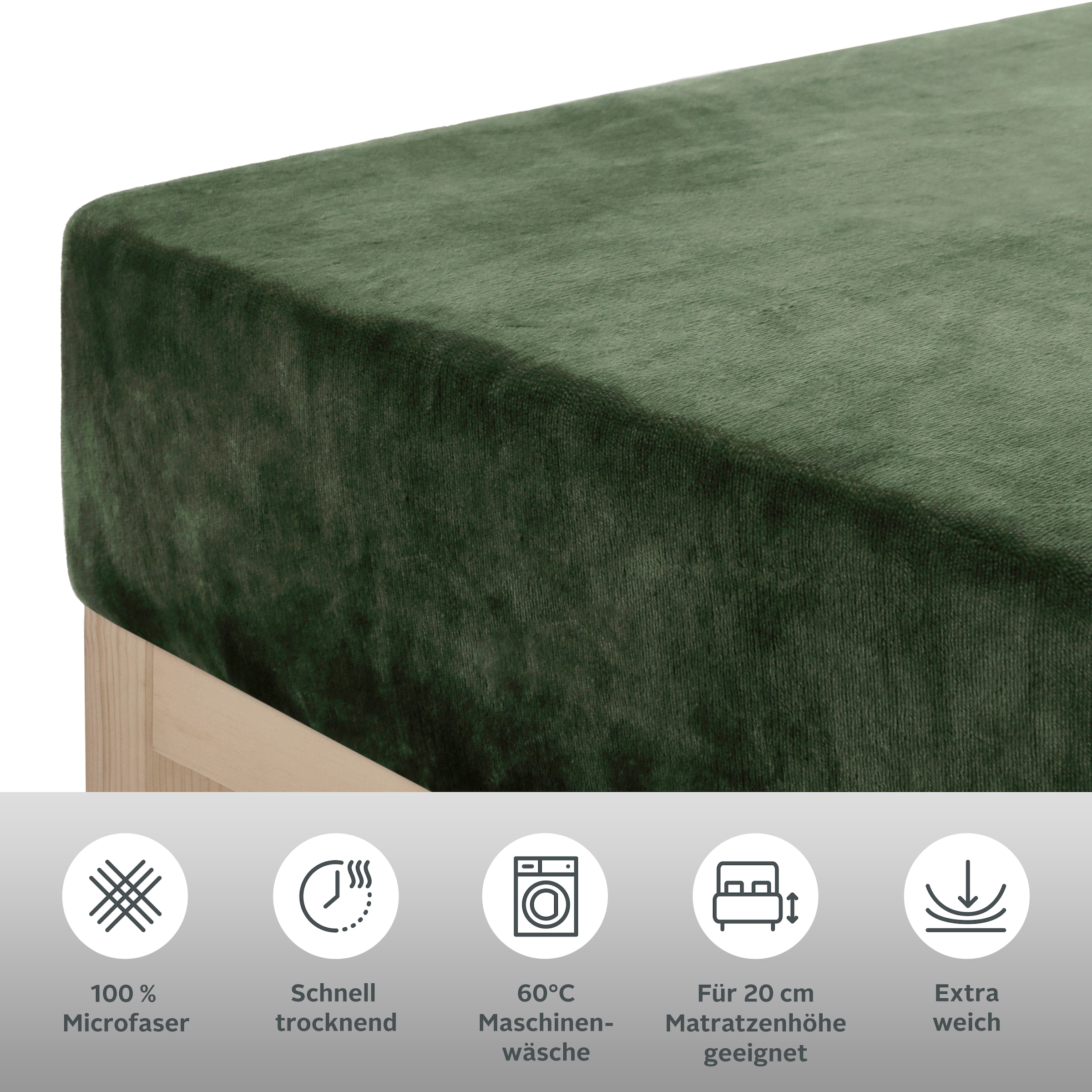 my home Bettlaken »Desner3« Mikrofaser, für Matratzen bis 20cm Höhe, Cashmere-Touch, Bettlaken