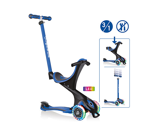 GLOBBER Roller »GO-UP COMFORT LIGHTS« mit Leuchtrollen, blau