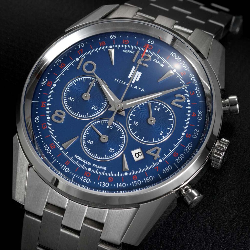 Montre Lip Himalaya 40 Chrono Bleu