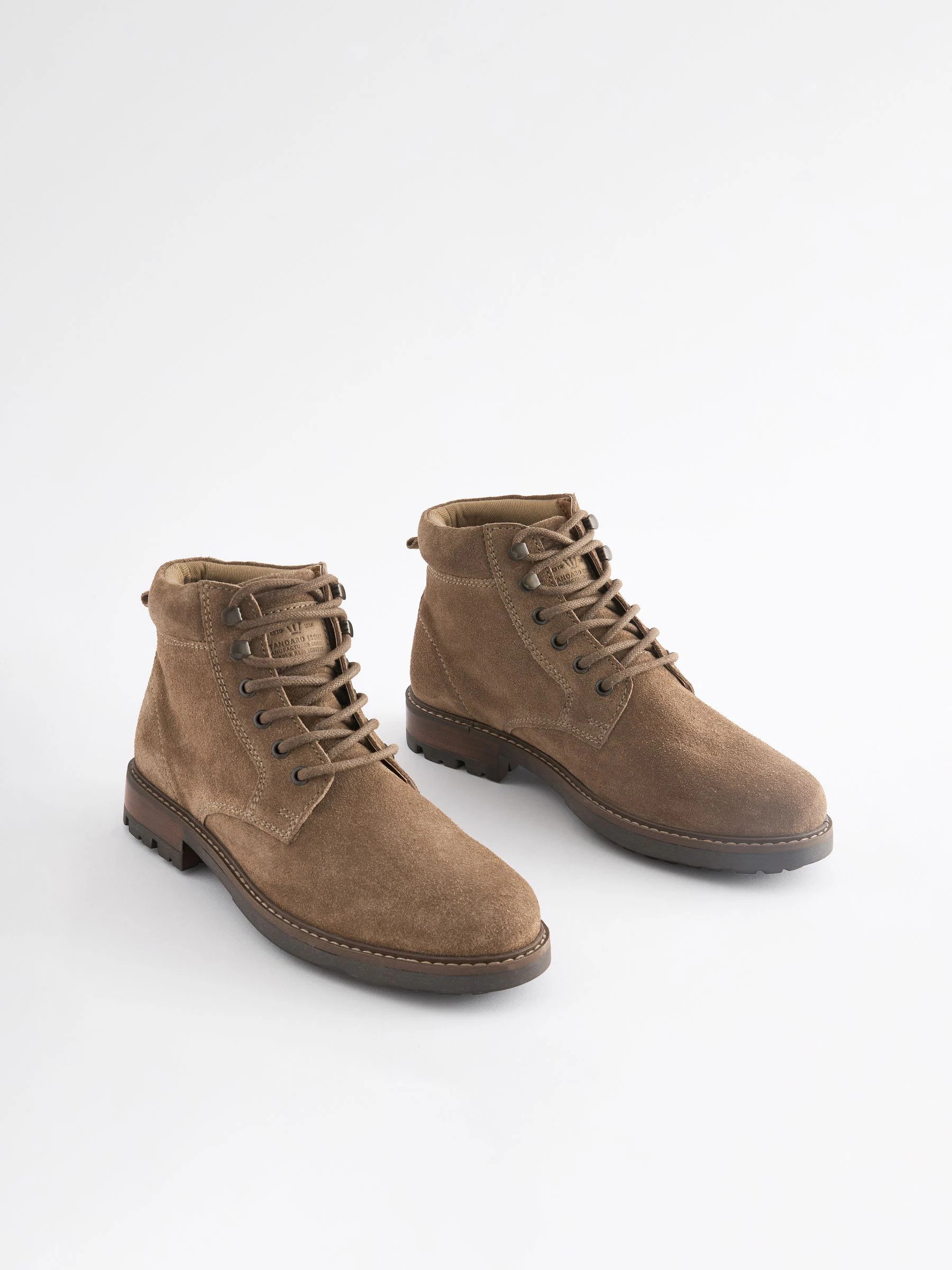 Pastelgeel - Leren hoge schoenen