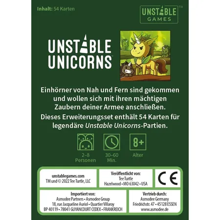Asmodee Unstable Games Unstable Unicorns - Legendäre Einhörner Erweiterungsset