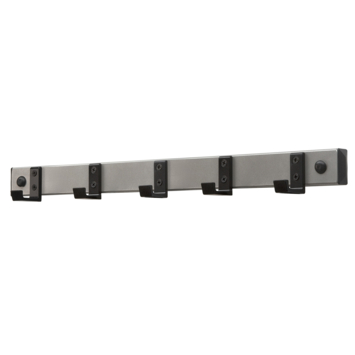 V-Part wandkapstok HIQ 5 haken -  aluminiumgrijs / zwart