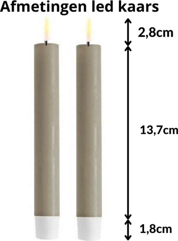 Deluxe Homeart - Led Kaars Zand 2,2 x 15 cm (2 stuks)