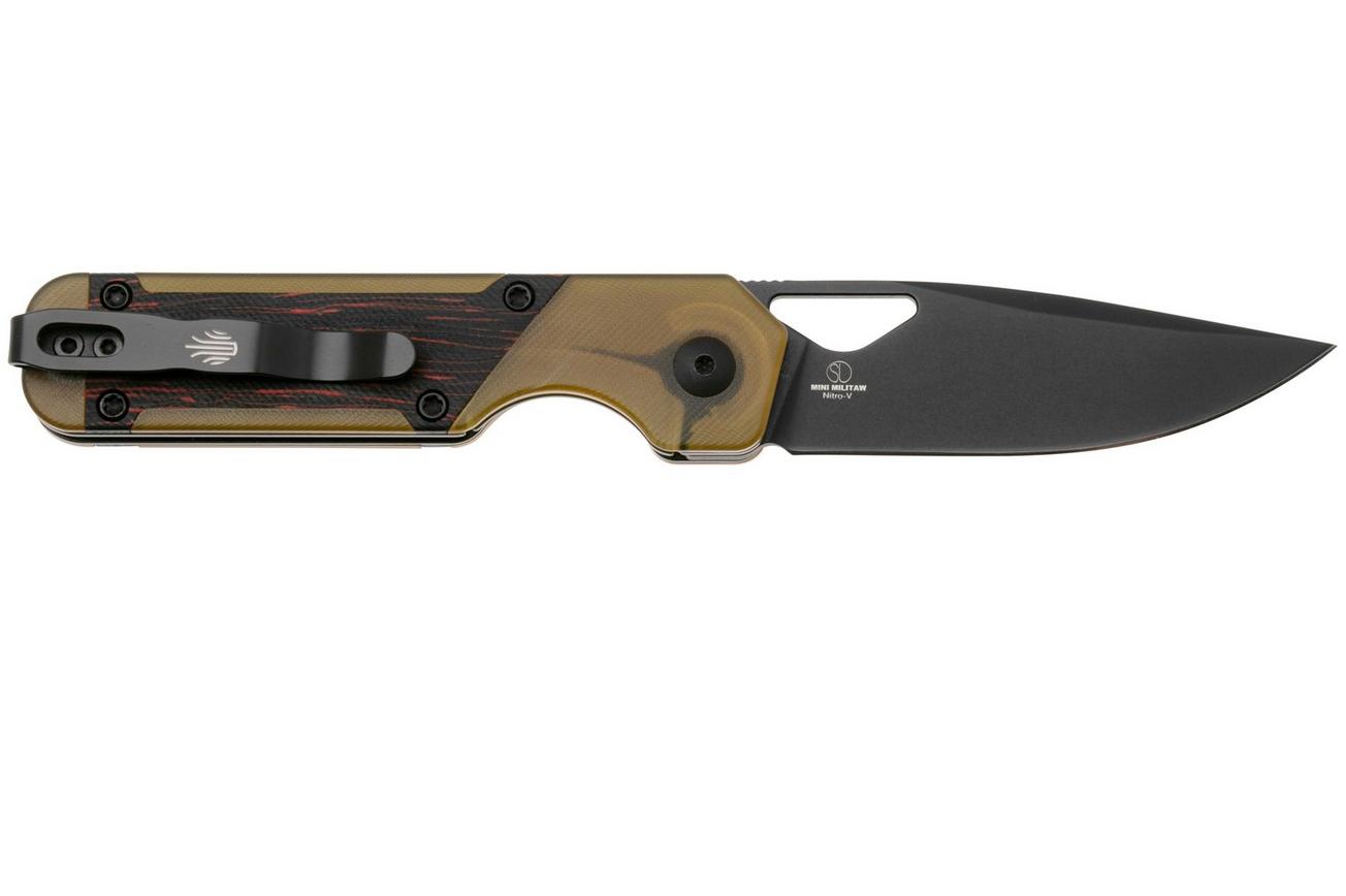 Kizer Vanguard Mini Militaw V3634SA1 Liner Lock, Black Nitro-V, Black and Red G10, PEI Ultem Inlay, zakmes, Jonathan Styles design