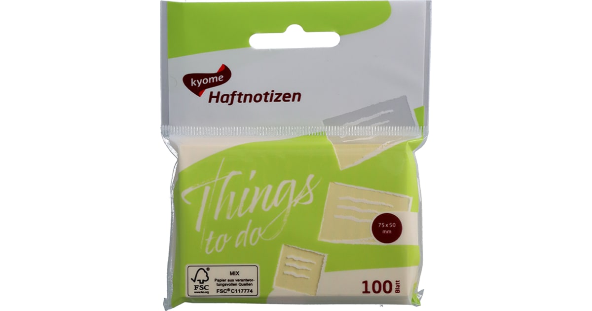 Kyome Haftnotizen 50x 75mm 100 Blatt