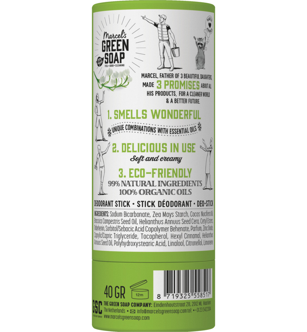 Marcel’s Green Soap Deodorant stick tonka & muguet (40 gr)