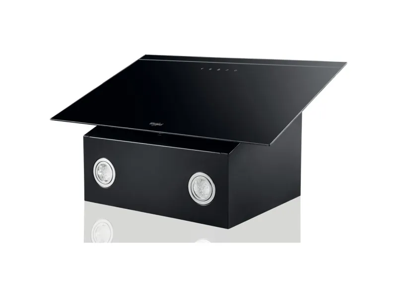 Whirlpool AKR 62F LT K - Hætte - skorsten vinklet - bredde: 59.8 cm - dybde: 32.6 cm - udtrækning og recirkulation (-) - sort