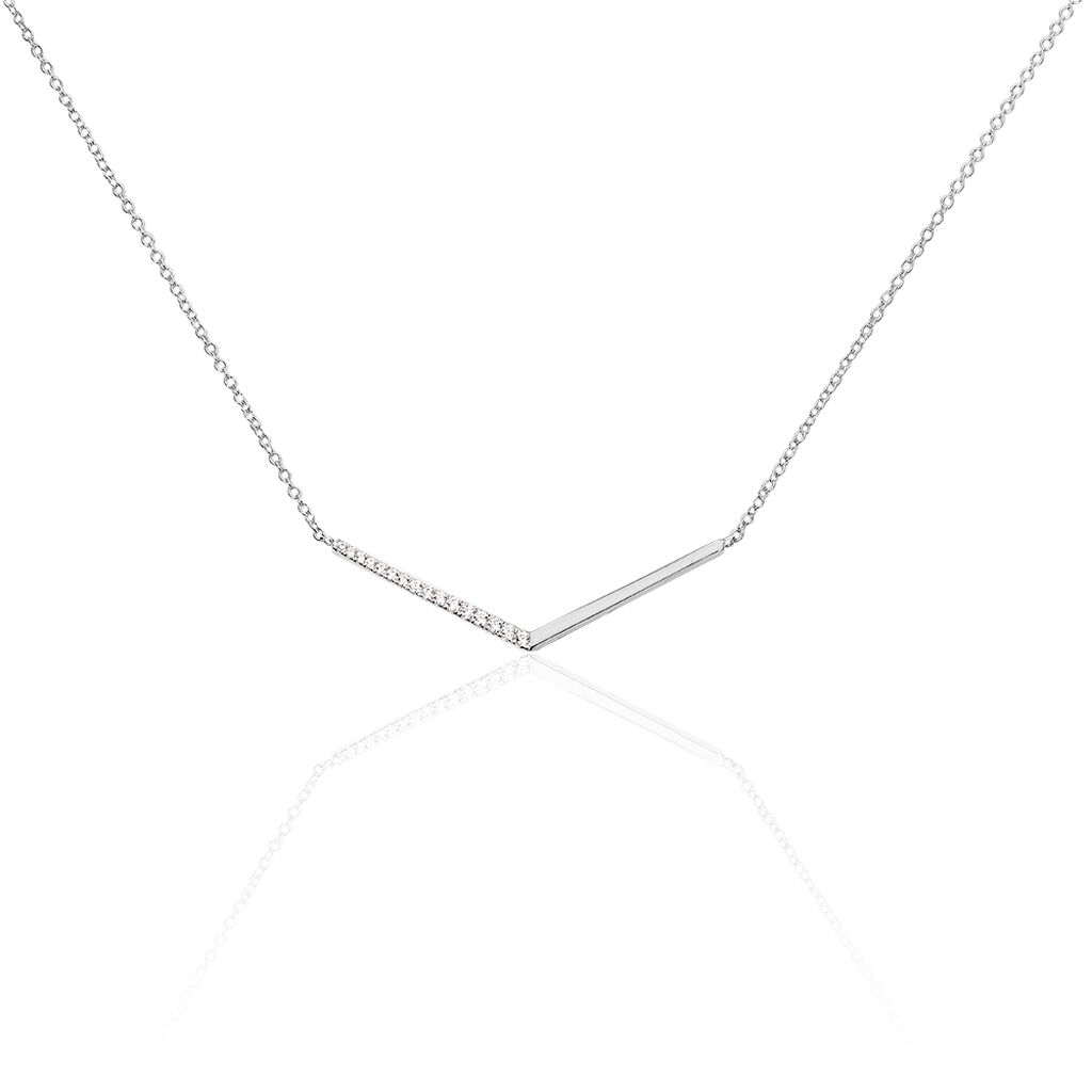 Collier Emea Argent Blanc Oxyde De Zirconium
