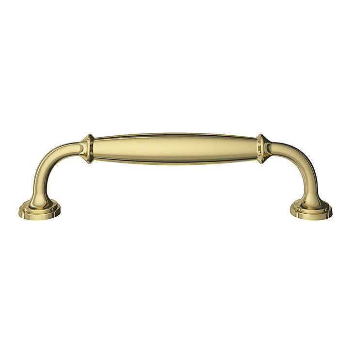 Poignée de meuble nœud GoodHome Ruis effet laiton doré l.148mm x l.20mm x H. 38mm entraxe 128mm