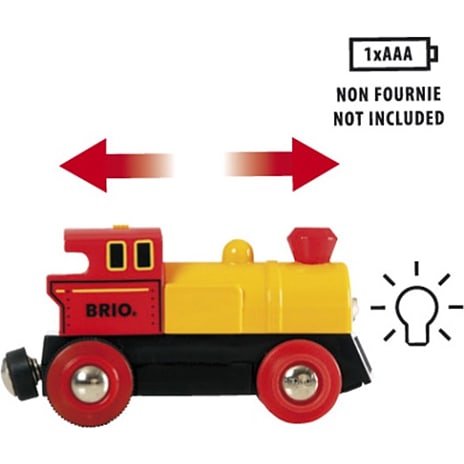 BRIO 33594 Batteridrevet tovejs lokomotiv, rødt/gult