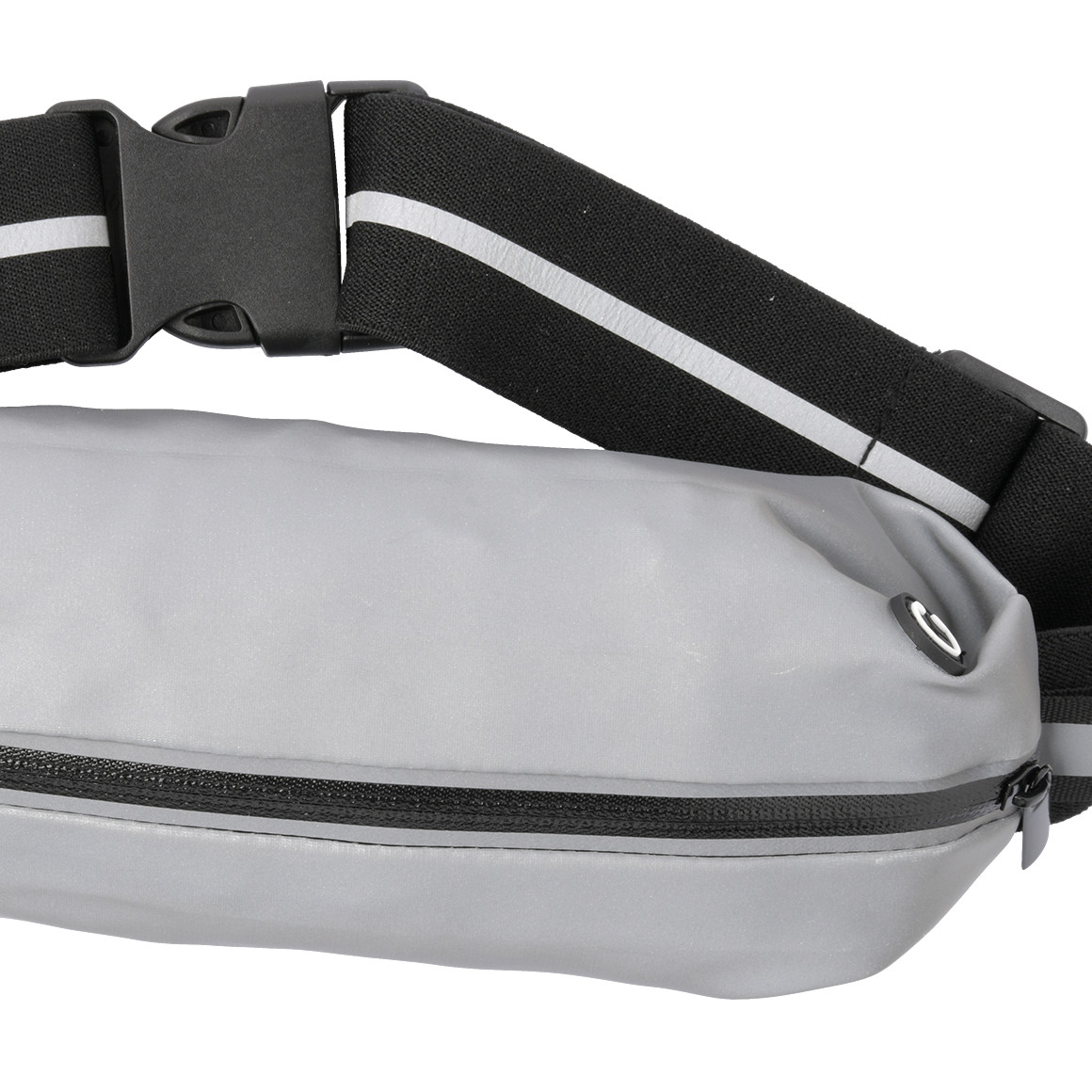 Gina Benotti Reflektierende Gürteltasche mit Elastik-Gurt grau / schwarz