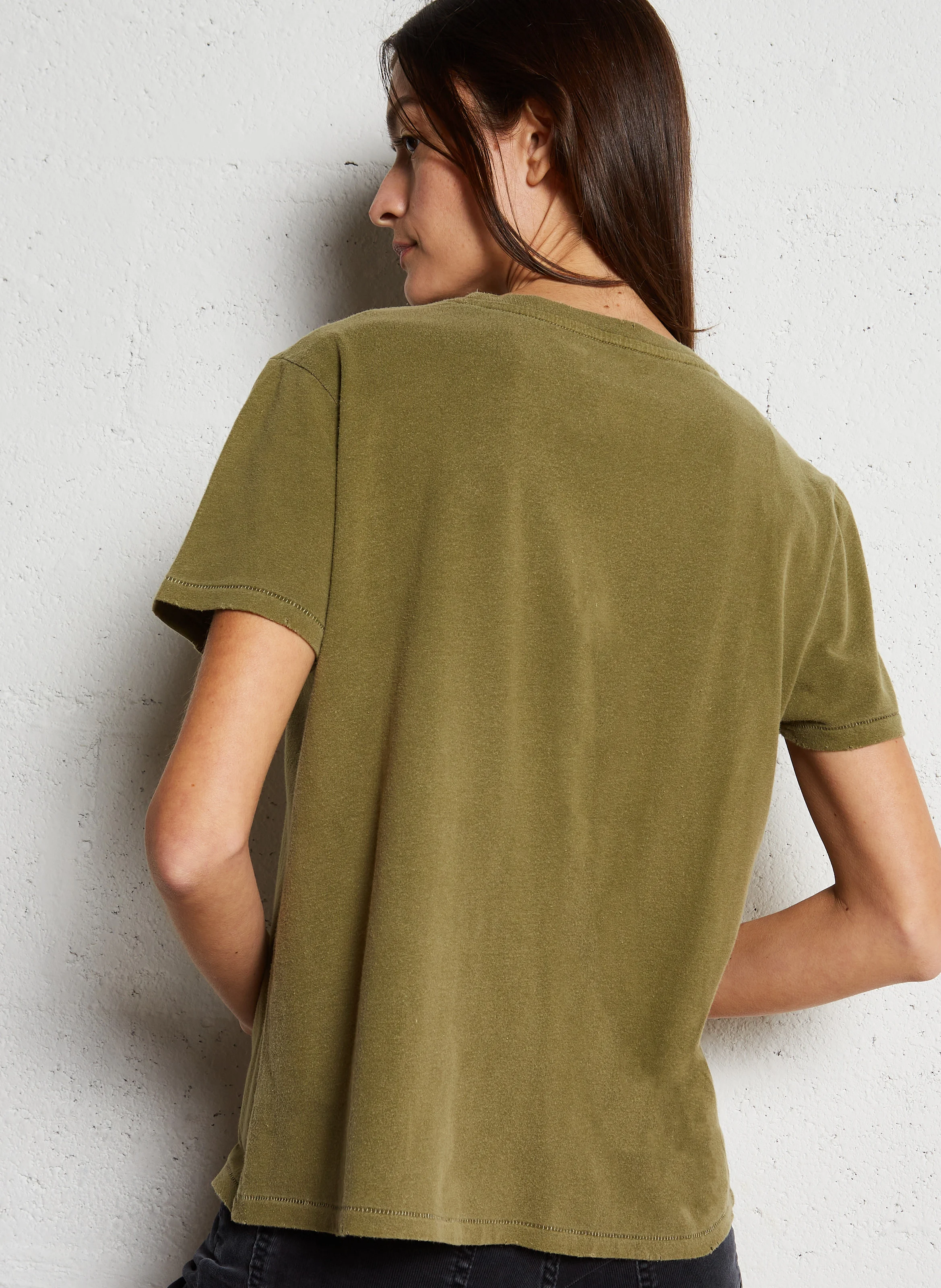 STARLIGHT HOUSE - Tee-shirt droit col rond sérigraphié en coton | Kaki